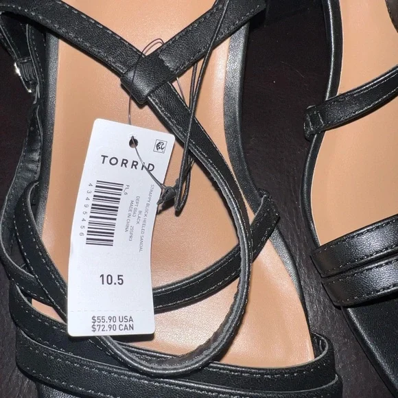 Black Strappy Heeled Sandals - Picture 3 of 6